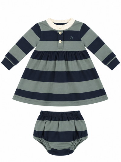 POLO VESTIDO DE RAYAS AZUL Y MARINO ELEO