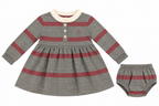 POLO VESTIDO DE RAYAS GRIS Y ROSA ELEO