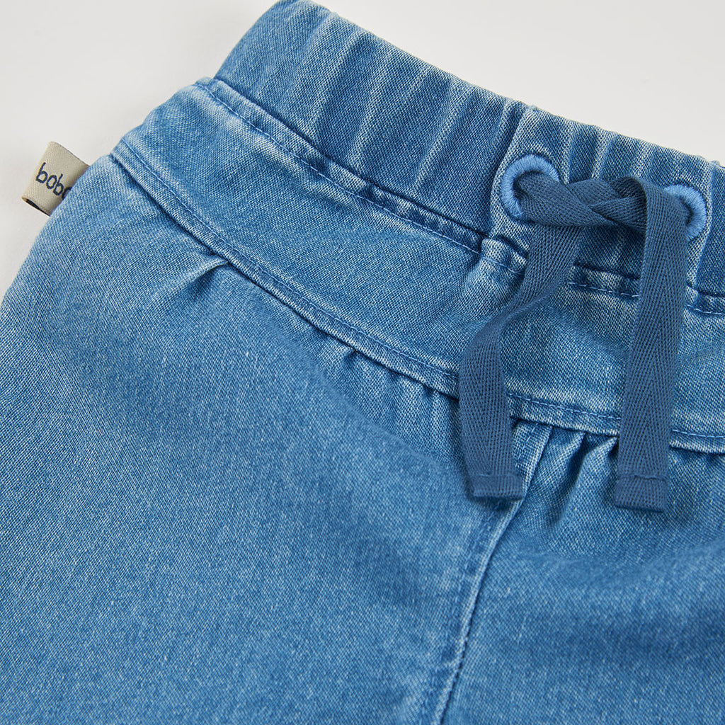 PANTALÓN DENIM DE PUNTO PARA BEBÉ AZUL