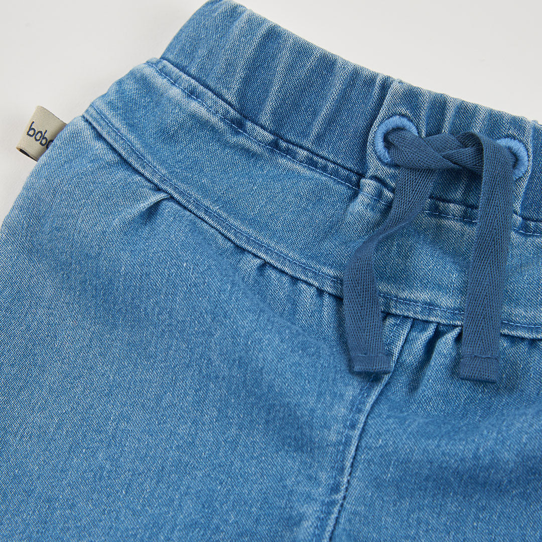 PANTALÓN DENIM DE PUNTO PARA BEBÉ AZUL
