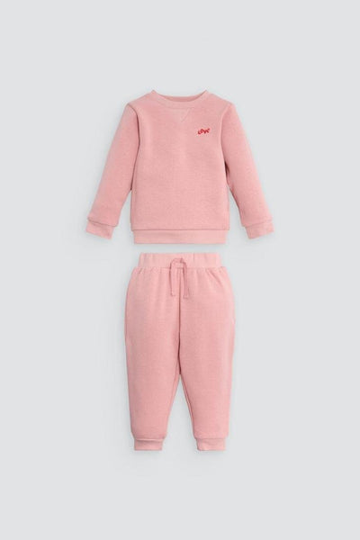 CONJUNTO DE BEBÉ DE MANGA LARGA ROSADO