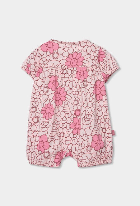 PELELE CORTO DE PUNTO CON ESTAMPADO DE FLORES