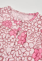 PELELE CORTO DE PUNTO CON ESTAMPADO DE FLORES