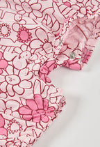 PELELE CORTO DE PUNTO CON ESTAMPADO DE FLORES