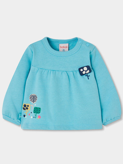 SUDADERA DE FELPA PARA BEBÉ CELESTE