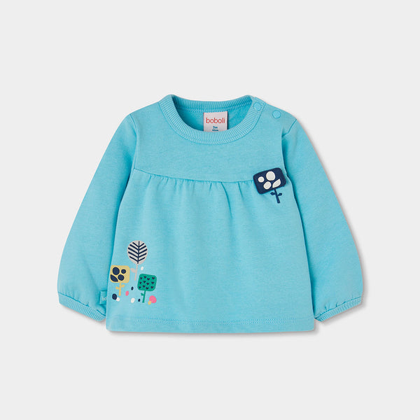 SUDADERA DE FELPA PARA BEBÉ CELESTE