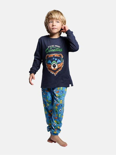 PIJAMA DE MANGA LARGA OSO ESQUIADOR