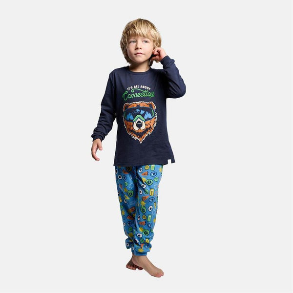 PIJAMA DE MANGA LARGA OSO ESQUIADOR