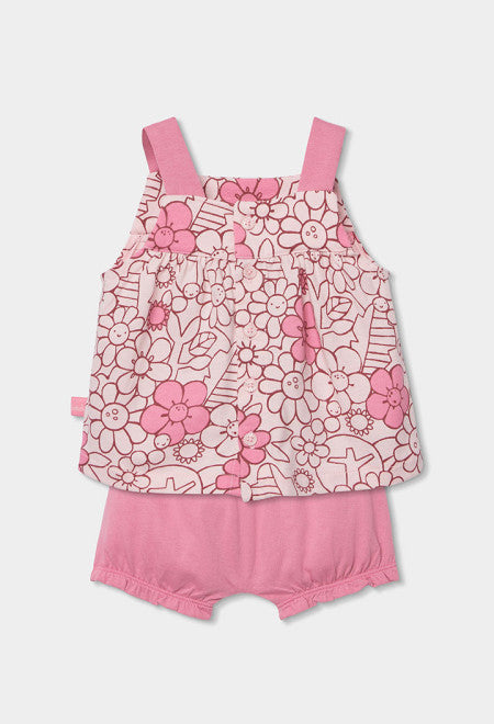 CONJUNTO DE PUNTO CORTO CON ESTAMPADO DE FLORES