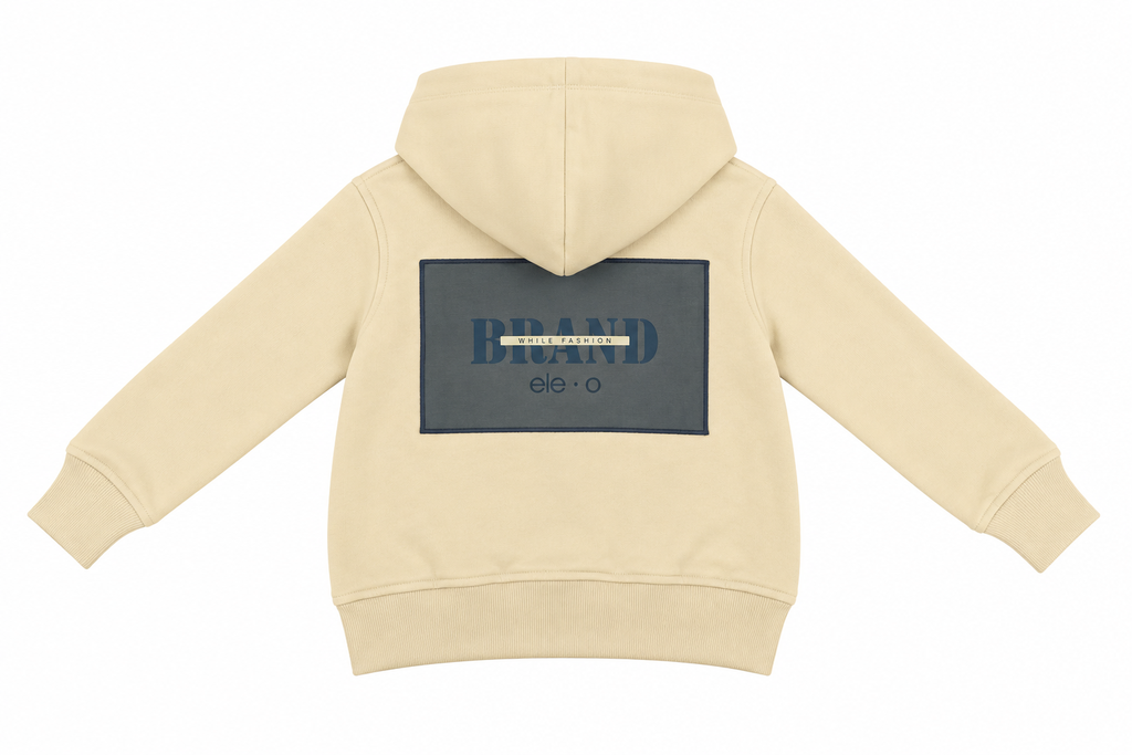 SUDADERA BEIGE CON FORRO BORDADO ELEO