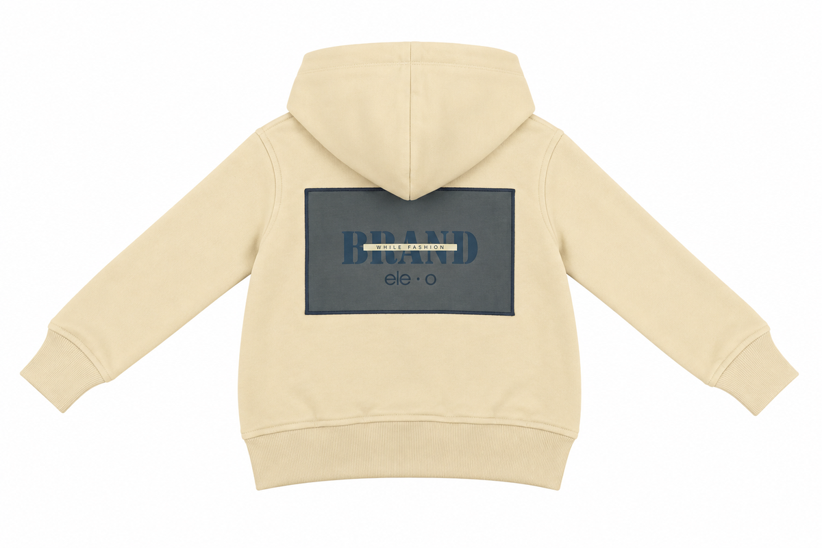 SUDADERA BEIGE CON FORRO BORDADO ELEO