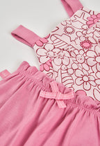 CONJUNTO DE PUNTO CORTO CON ESTAMPADO DE FLORES