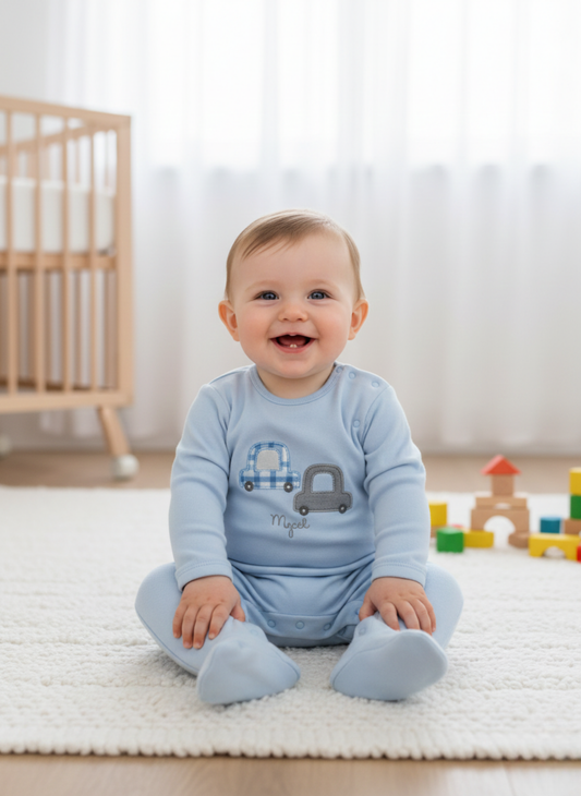 PACK DE 2 PELELES DE MANGA LARGA AZUL Y GRIS DE COCHES