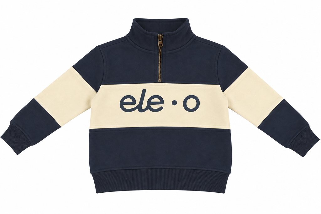 SUDADERA AZUL MARINO Y BEIGE ELEO