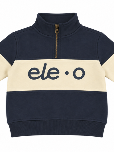 SUDADERA AZUL MARINO Y BEIGE ELEO