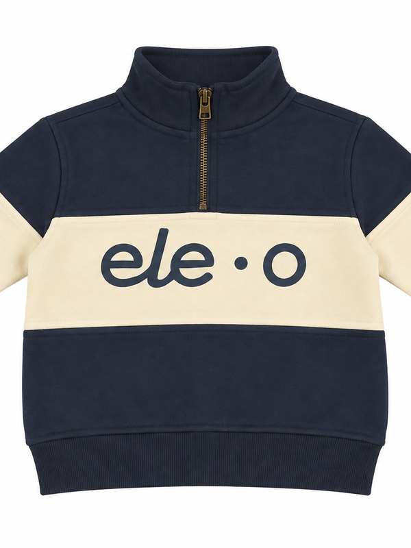 SUDADERA AZUL MARINO Y BEIGE ELEO
