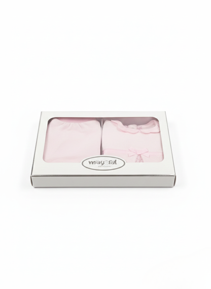 CONJUNTO DE DOS PIEZAS: FELPA ROSA Y DEATALLES DE ENCAJE