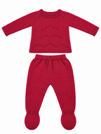 CONJUNTO DE BEBÉ DE LANA MANGA LARGA FUCSIA