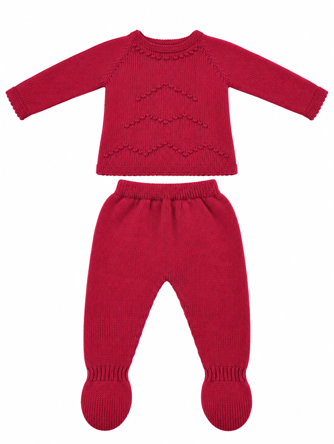 CONJUNTO DE BEBÉ DE LANA MANGA LARGA FUCSIA