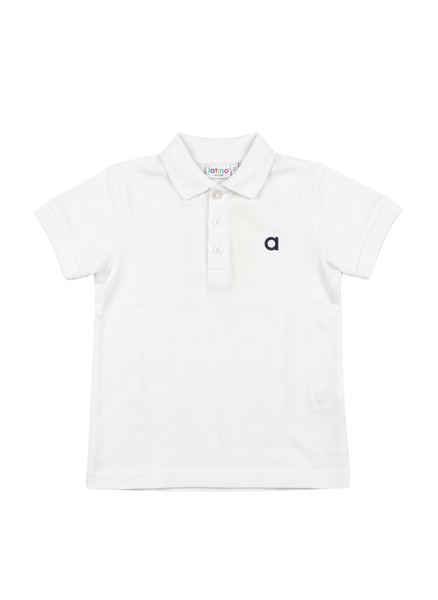 POLO BLANCO DE NIÑO DE MANGA CORTA