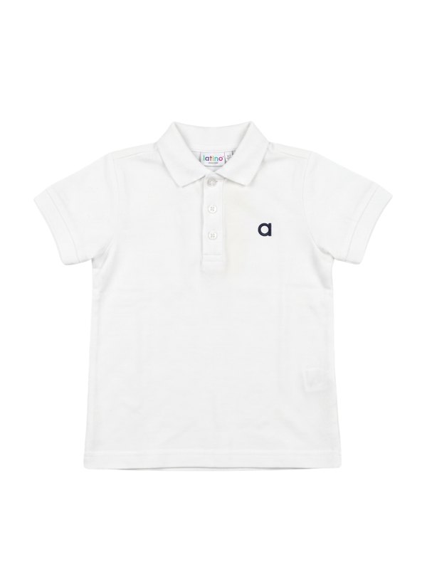 POLO BLANCO DE NIÑO DE MANGA CORTA