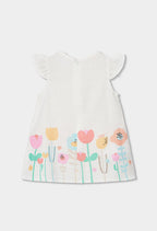 VESTIDO TEJIDO DE FLORES BLANCO