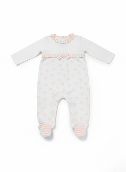 PELELE DE MANGA LARGA BICOLOR: BLANCO Y ROSA CON CUELLO VICHY