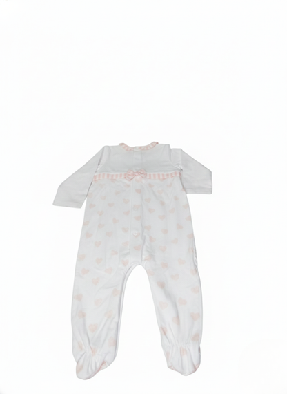 PELELE DE MANGA LARGA BICOLOR: BLANCO Y ROSA CON CUELLO VICHY