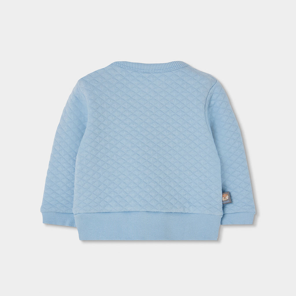 CONJUNTO DE BEBÉ DE PUNTO BÚHO AZUL