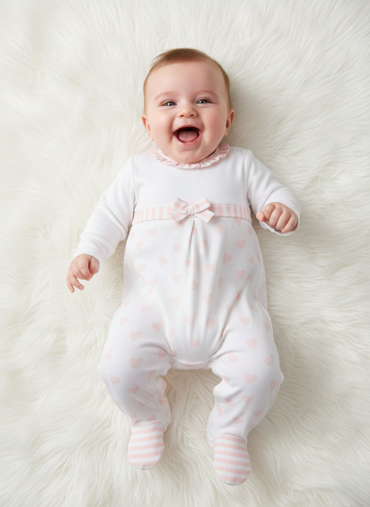 PELELE DE MANGA LARGA BICOLOR: BLANCO Y ROSA CON CUELLO VICHY