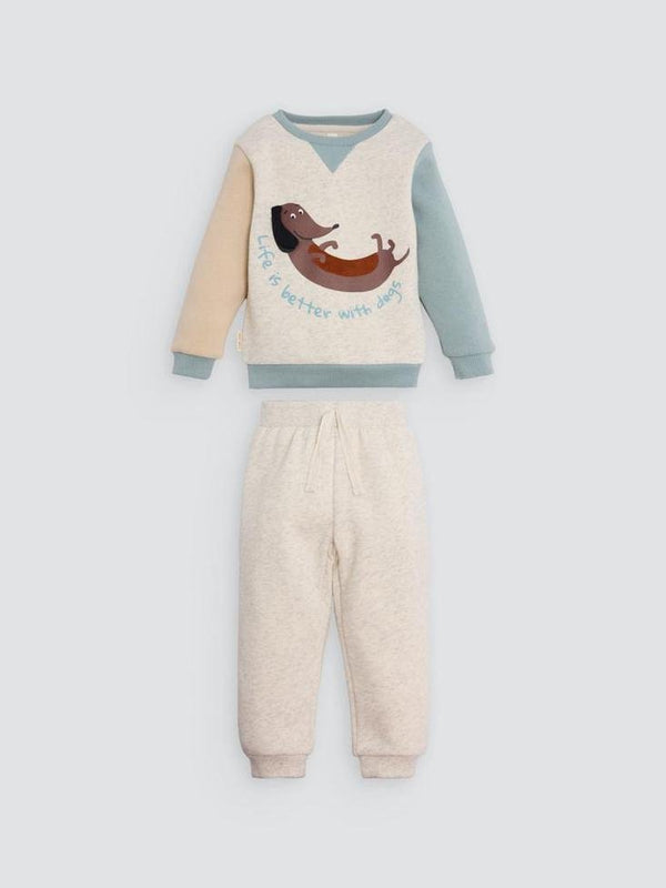 CONJUNTO DE BEBÉ DE MANGA LARGA PERRITO
