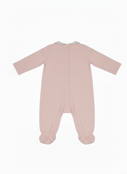 PELELE DE MANGA LARGA: ROSA CON BORDADOS DE LIBÉLULAS