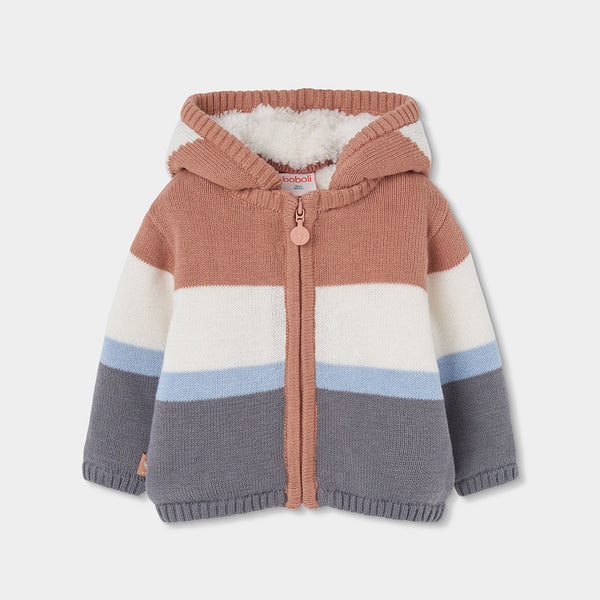 CHAQUETA TRICOTOSA PARA BEBÉ TRICOLOR