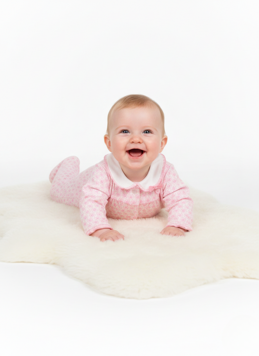 PELELE DE MANGA LARGA ROSA CON ESTAMPADO GEOMÉTRICO