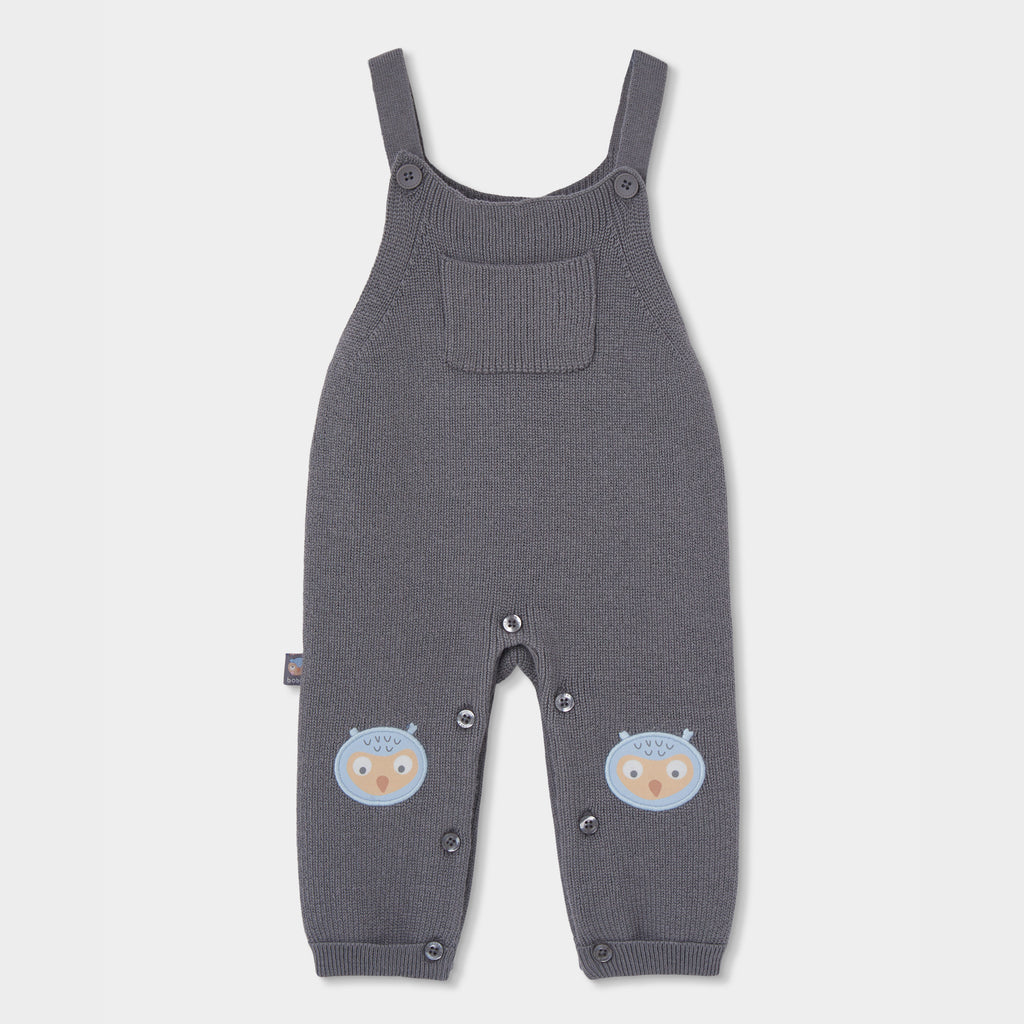 CONJUNTO CON PETO DE PUNTO PARA BEBÉ BÚHO