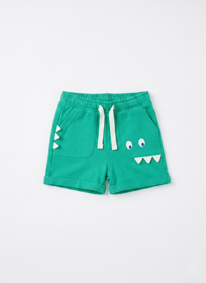 PANTALÓN CORTO DE BEBÉ MONSTRUITO