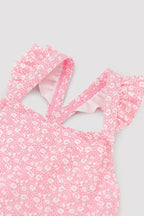 BAÑADOR ESTAMPADO ROSA CON VOLANTES