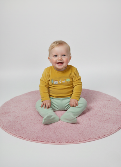 CONJUNTO DE DOS PIEZAS DE ALGODÓN CON BORDADO DE GRANJA