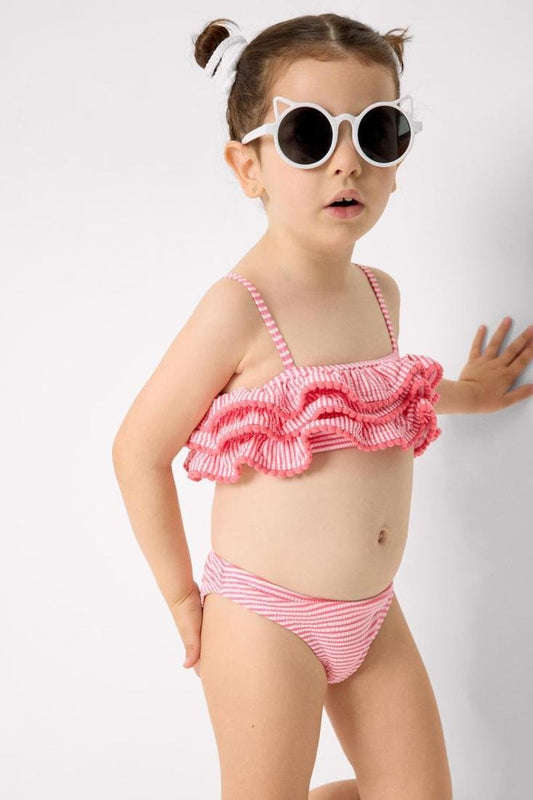BIKINI A RAYAS ROSA Y BLANCO