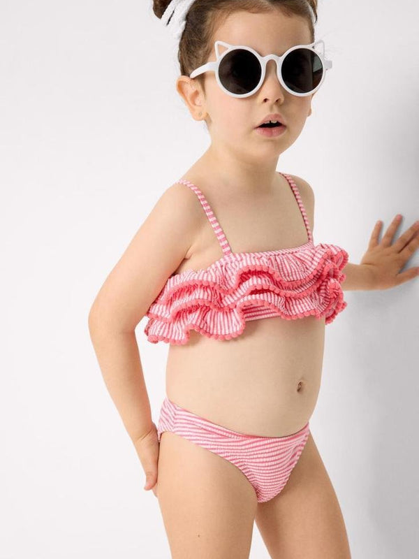 BIKINI A RAYAS ROSA Y BLANCO