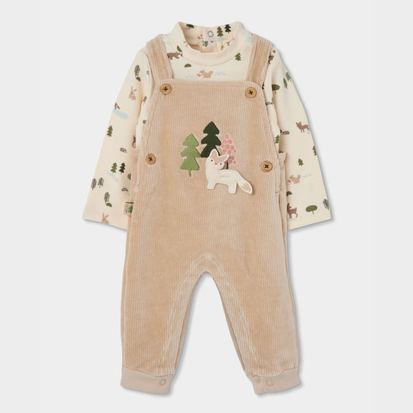CONJUNTO CON PETO DE PUNTO PARA BEBÉ CONEJO