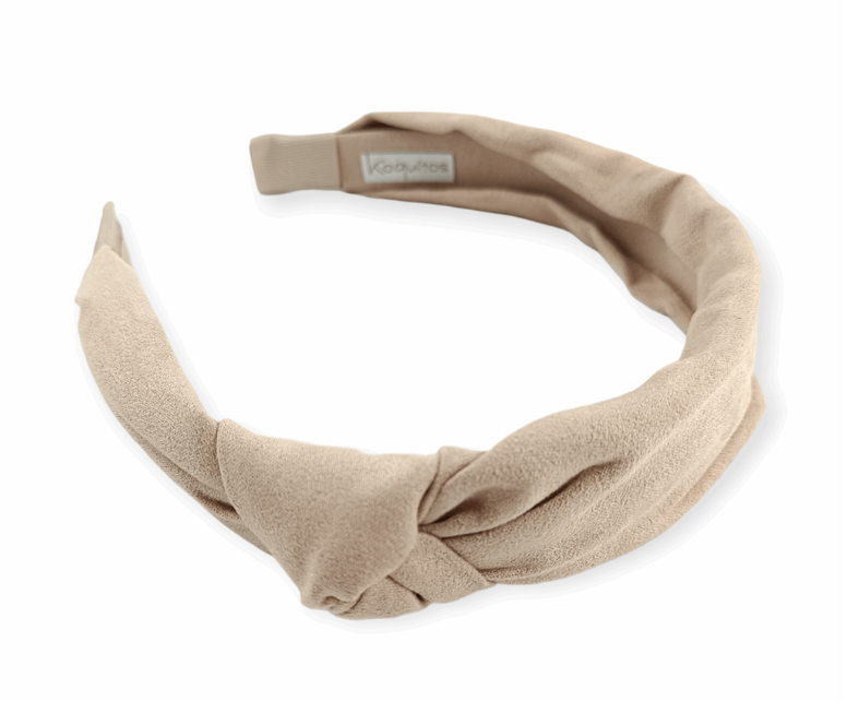DIADEMA DE NUDO LATERAL CAMEL
