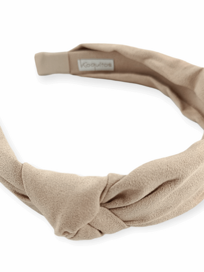 DIADEMA DE NUDO LATERAL CAMEL
