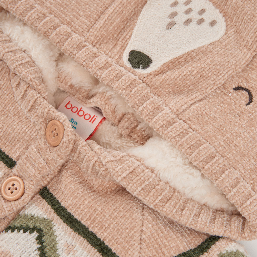 CHAQUETA TRICOTOSA PARA BEBÉ DE ROMBOS