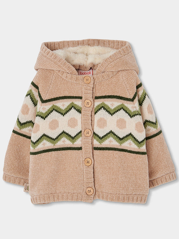 CHAQUETA TRICOTOSA PARA BEBÉ DE ROMBOS