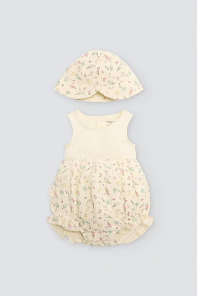 RANITA DE BEBÉ SIN MANGAS CON GORRITO