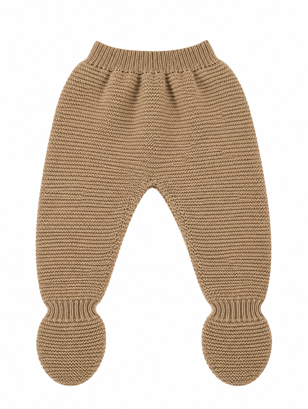 CONJUNTO DE PUNTO PARA BEBÉ CON POLAINA HUESO