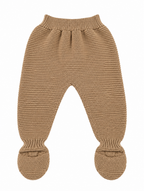 CONJUNTO DE PUNTO PARA BEBÉ CON POLAINA HUESO