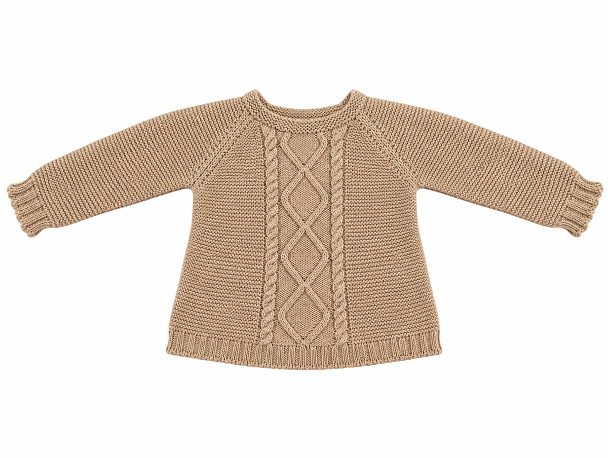 CONJUNTO DE PUNTO PARA BEBÉ CON POLAINA HUESO