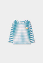 CAMISETA DE PUNTO LISTADO COLOR LAGUNA